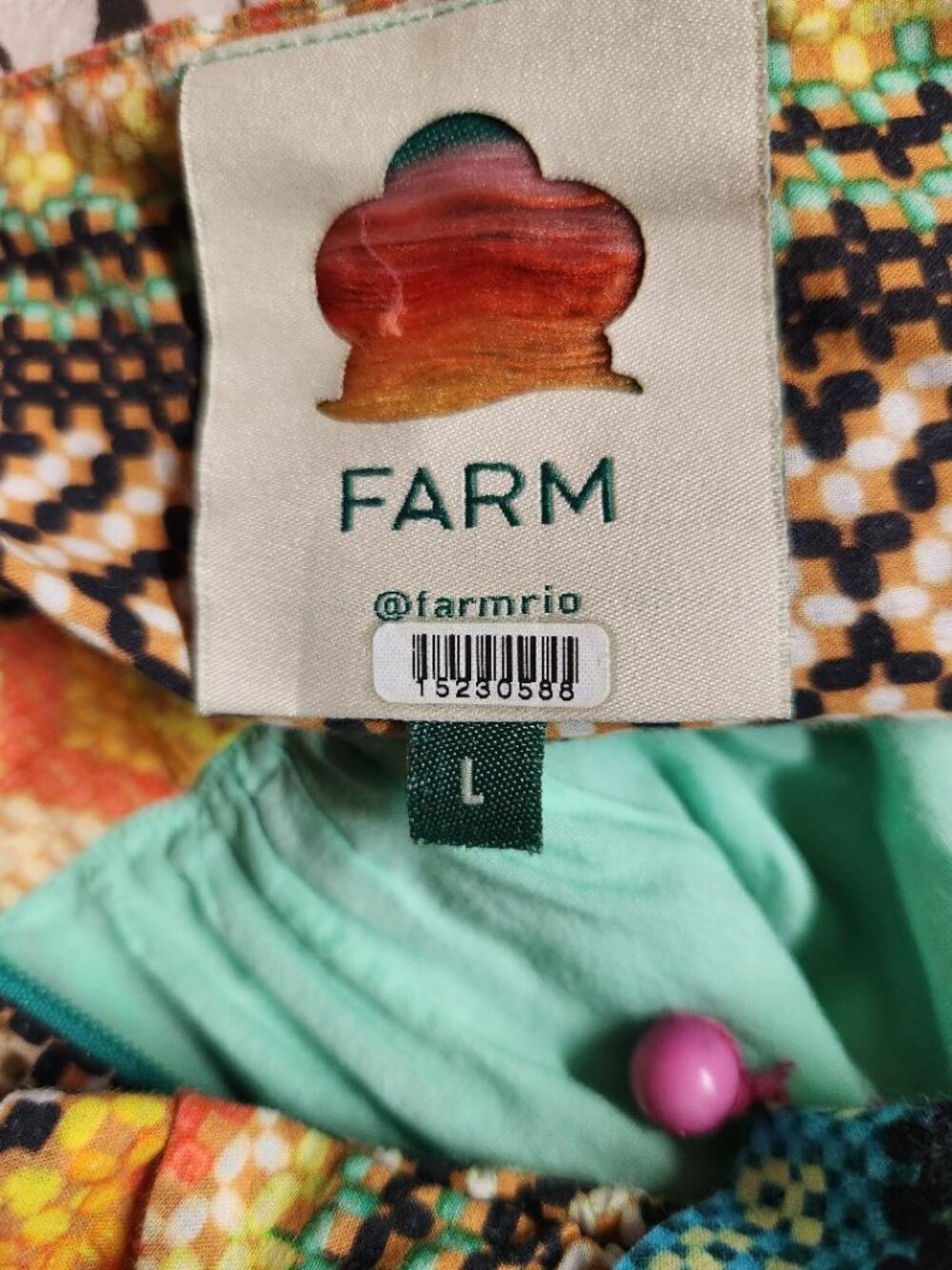 Farm Rio Banana Scarves Bohemian Sundress Sz Large MSRP $235 - Picture 9 of 10